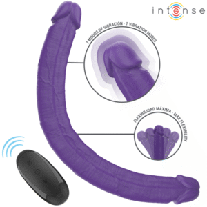 INTENSE – GUNTER DILDO VIBRADOR DUPLO 40 CM ROXO CONTROLE REMOTO