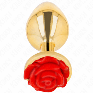 KINK – PLUG ANAL OURO ROSA VERMELHO TAMANHO L