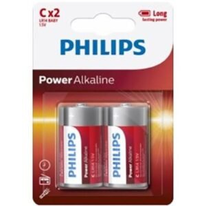 PHILIPS – PILHA ALCALINA DE ALIMENTAÇÃO C LR14 BLISTER*2