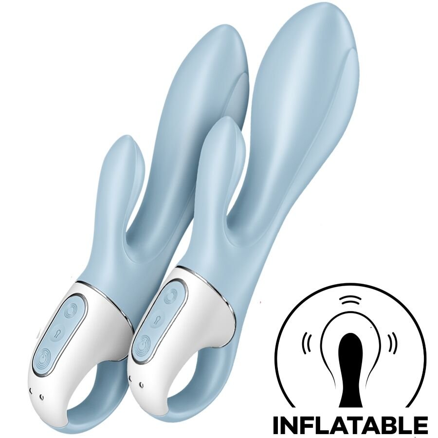 Ilhaerotica - SATISFYER - BOMBA DE AR BUNNY 1 COELHO INFLÁVEL VIBRADOR AZUL