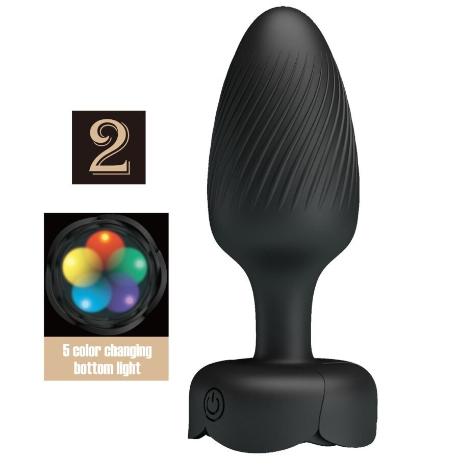 Ilhaerotica - PRETTY LOVE - VARIAN ANAL PLUG COM LUZ LED PRETO 10