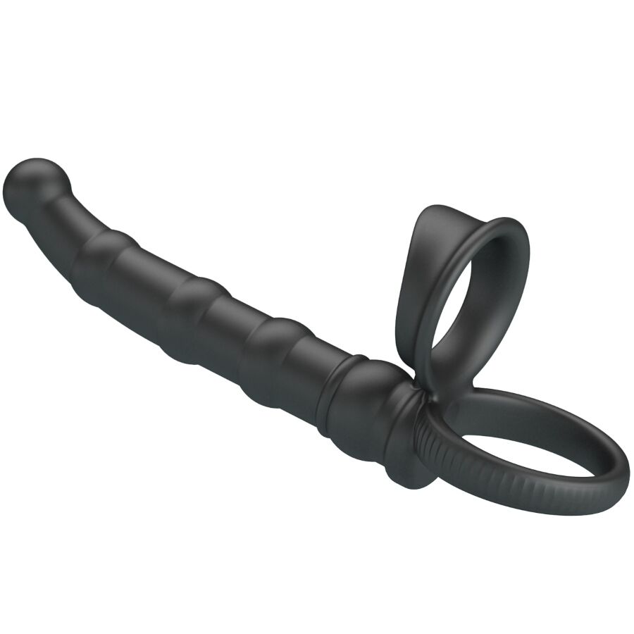 PRETTY LOVE - ANEL VIBRATÓRIO PARA PÊNIS TATUM COM PLUG 10 VIBRAÇÕES PRETO - Image 2