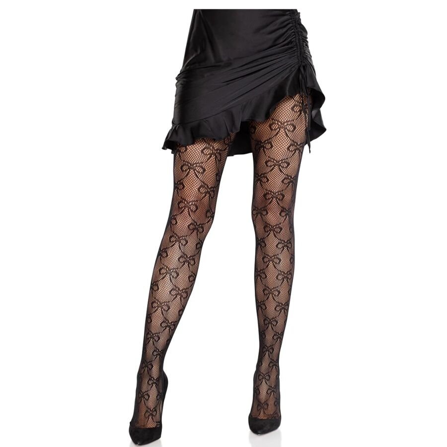 Ilhaerotica - LEG AVENUE - MEIA-CALÇA ARRASTÃO COM LAÇO PRETO