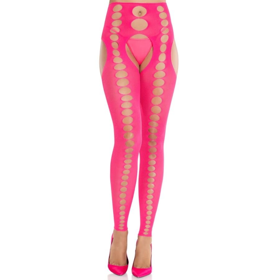 Ilhaerotica - LEG AVENUE - MEIAS OPACAS SEM ALÇAS E SEM COSTURAS ROSA NEON