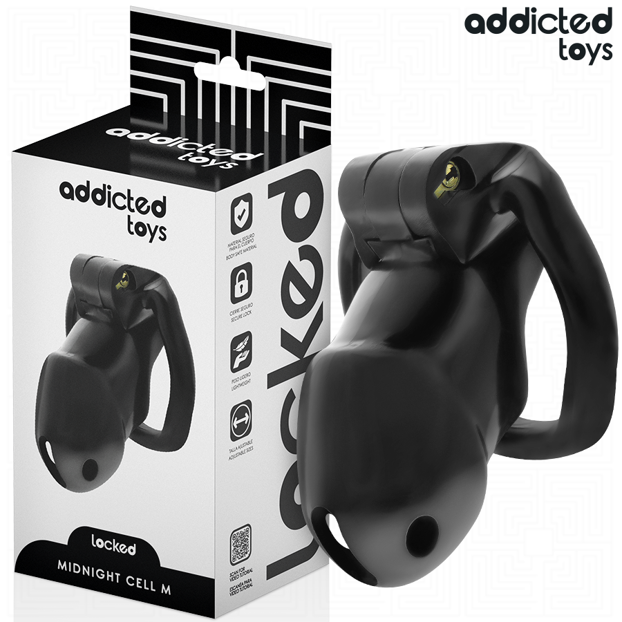 Ilhaerotica - ADDICTED TOYS LOCKED - GAIOLA PARA PÊNIS CELL MINDNIGHT 4.2 CM TAMANHO M