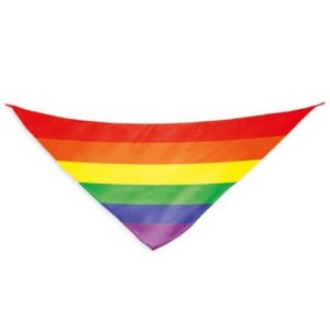PRIDE – CACHECOL TRIANGULAR DE ALGODÃO COM BANDEIRA DO ARCO-ÍRIS