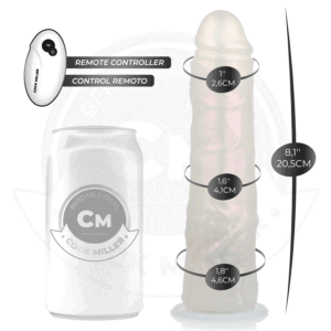 COCK MILLER – DILDO COM VENTOSA, LUZES E VIBRAÇÃO COM CONTROLE REMOTO BRANCO 20,5 CM