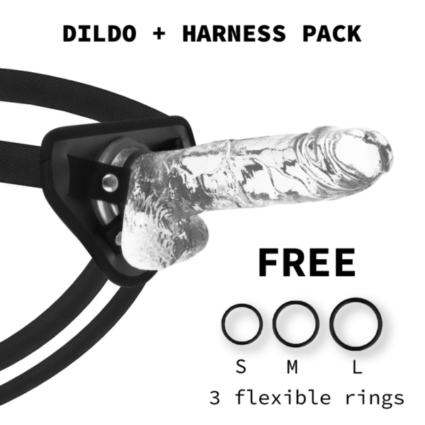Ilhaerotica - X RAY - ARNÊS + DILDO COM BOLAS 22 CM -O- 4.6 CM