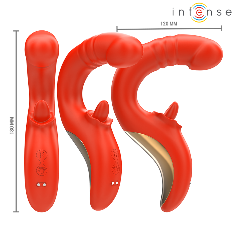 INTENSE - VIBRADOR E ESTIMULADOR PAULINA EM FORMATO U VERMELHO - Image 3