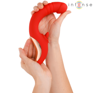 INTENSE – VIBRADOR E ESTIMULADOR PAULINA EM FORMATO U VERMELHO