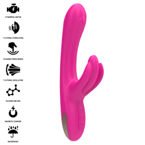 INTENSE – BRITNEY MULTIFUNCIONAL RABBIT VIBRADOR 23 CM ROSA