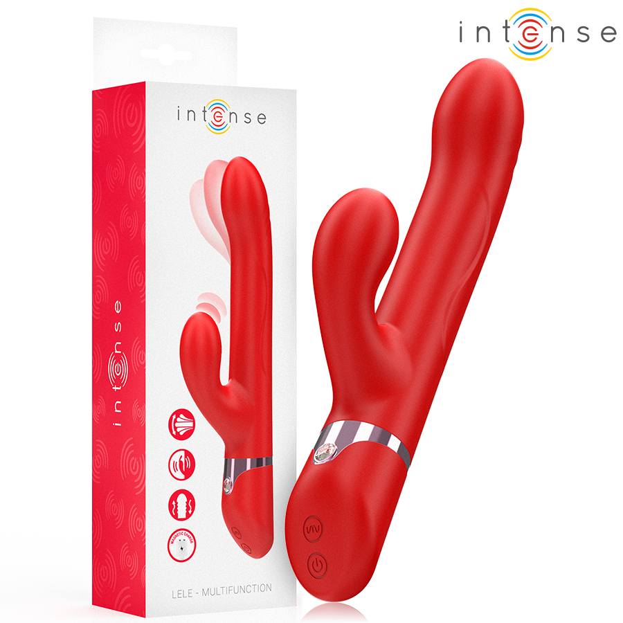 Ilhaerotica - INTENSE - LELE VIBRADOR MULTIFUNCIONAL ROTATIVO & OSCILAÇÃO & ESTIMULAÇÃO VERMELHO