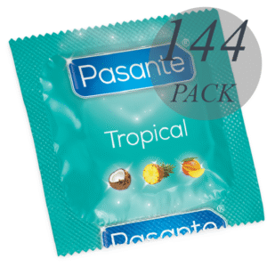 PASANTE – DE PRESERVATIVOS SABORES TROPICAIS 144 UNIDADES