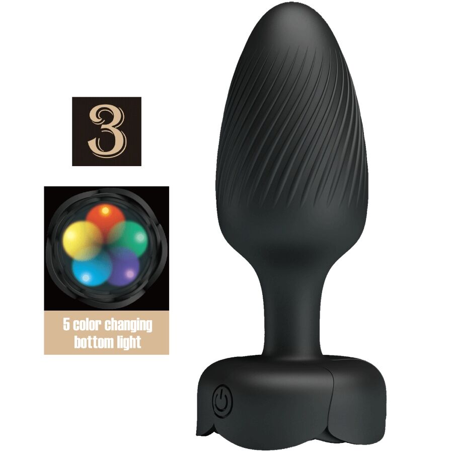 Ilhaerotica - PRETTY LOVE - OSBORN PLUG ANAL COM LUZ LED PRETO 9