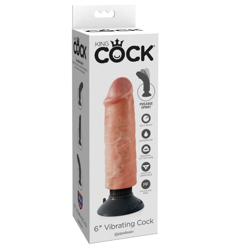 Ilhaerotica - KING COCK - VIBRADOR DILDO 15.24 CM NATURAL