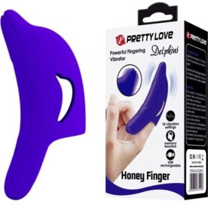 PRETTY LOVE – DELPHINI PODEROSO ESTIMULADOR DE DEDO AZUL ESCURO