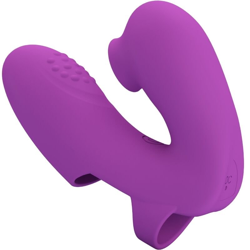 Ilhaerotica - PRETTY LOVE - VIBRADOR DE DEDO ATHENA COM ESTIMULADOR DE CLITÓRIS ROXO