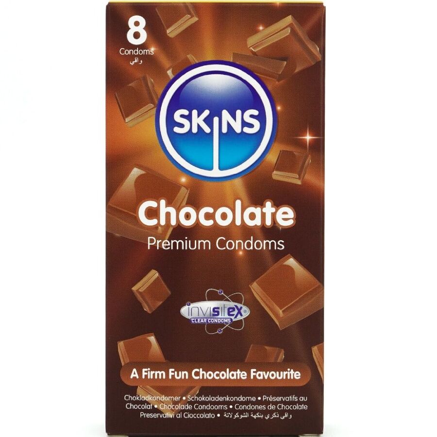 Ilhaerotica - SKINS - PRESERVATIVOS CHOCOLATE PREMIUM PACOTE 8