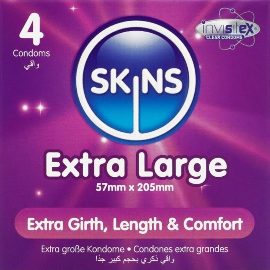 Ilhaerotica - SKINS - PRESERVATIVOS EXTRA GRANDE PREMIUM PACOTE 4