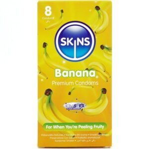 SKINS – PRESERVATIVOS BANANA PREMIUM PACOTE COM 8