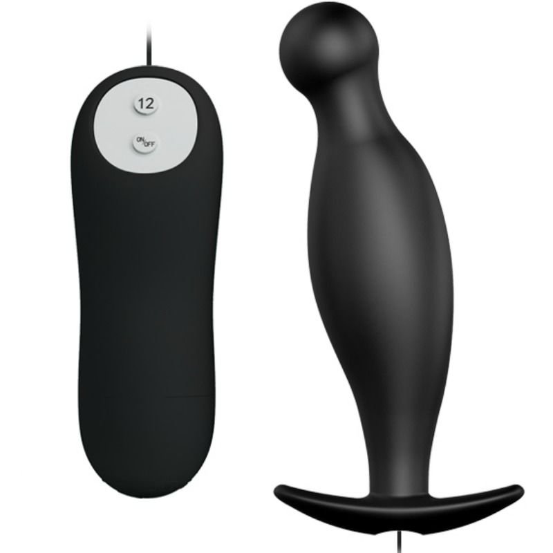 Ilhaerotica - PRETTY LOVE - PLUG ANAL DE SILICONE 12 MODOS DE VIBRAO PRETO