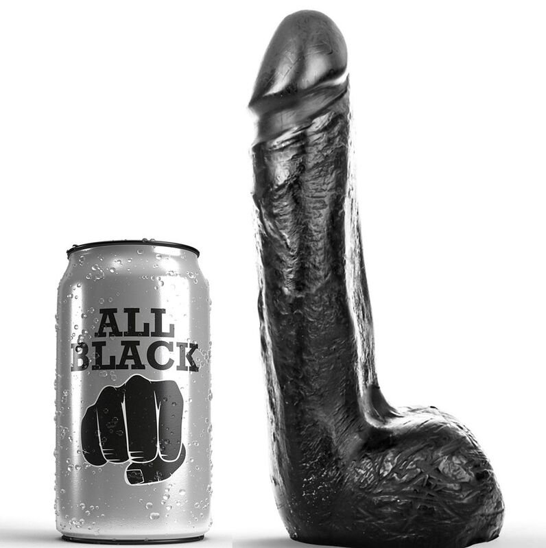 Ilhaerotica - ALL BLACK - DILDO REALISTA PRETO SUAVE 20 CM