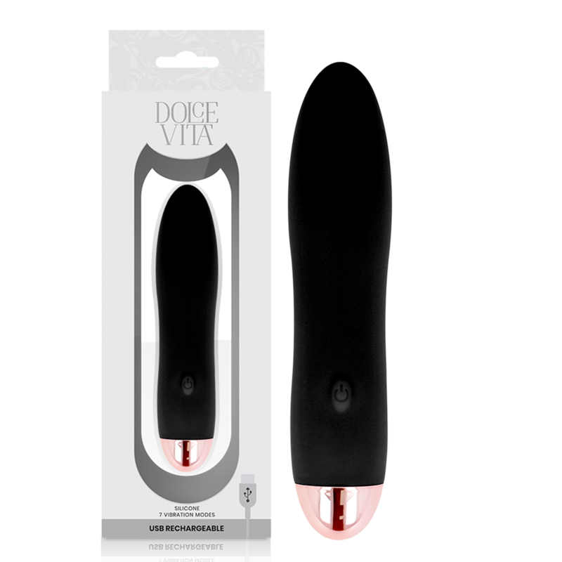 Ilhaerotica - DOLCE VITA - VIBRADOR RECARREGÁVEL QUATRO PRETO 7 VELOCIDADES