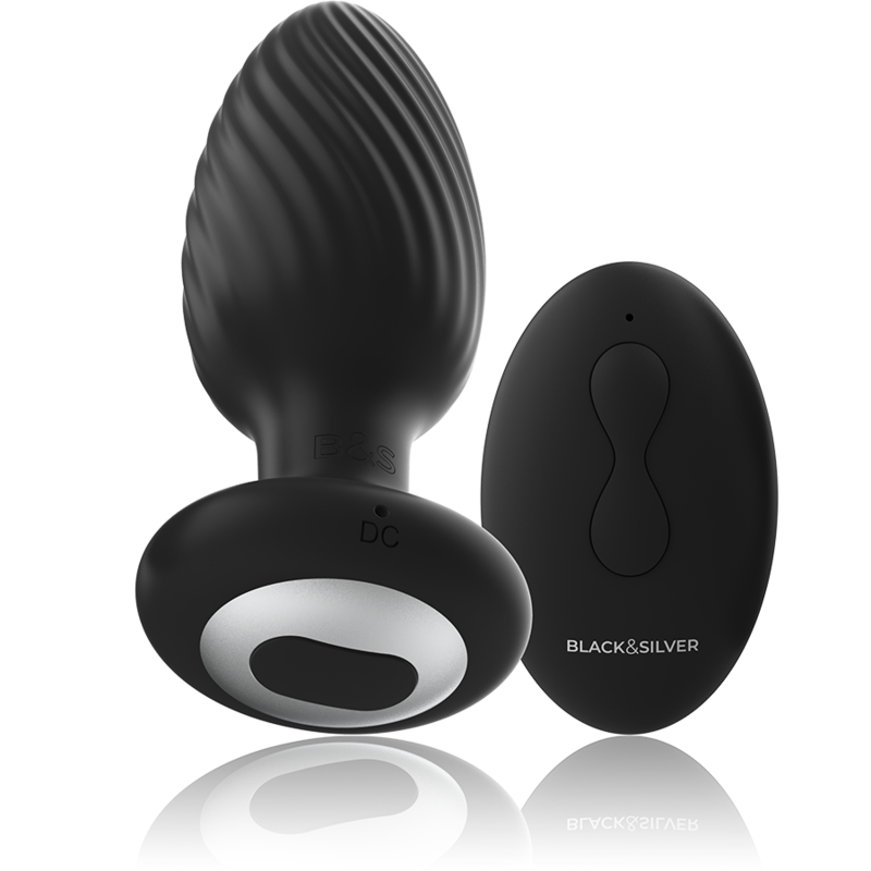 BLACK&SILVER - PLUG DE POÇOS SILICONE ANAL ROTATOR CONTROLE REMOTO - Image 2