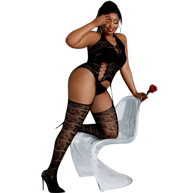 Ilhaerotica - MOONLIGHT - MODELO 2 BODYSTOCK PRETO PLUS SIZE
