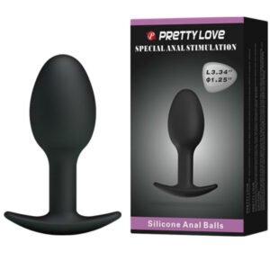 PRETTY LOVE – PLUG ANAL DE SILICONE 6.5 CM PRETO
