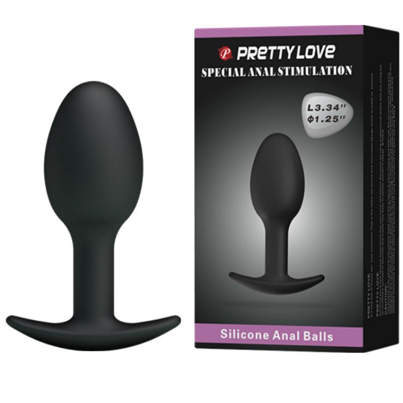 Ilhaerotica - PRETTY LOVE - PLUG ANAL DE SILICONE 6.5 CM PRETO