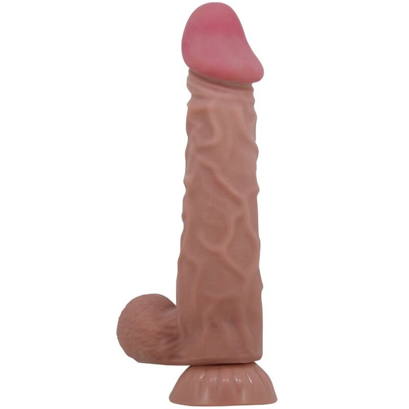 Ilhaerotica - PRETTY LOVE - SÉRIE SLIDING SKIN DILDO REALÍSTICO COM VENTOSA DESLIZANTE PELE MARROM 24 CM