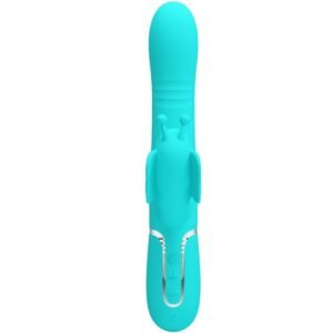 PRETTY LOVE – VIBRADOR COELHO MULTIFUNÇÕES 4 EM 1 BUTTERFLY AQUA VERDE