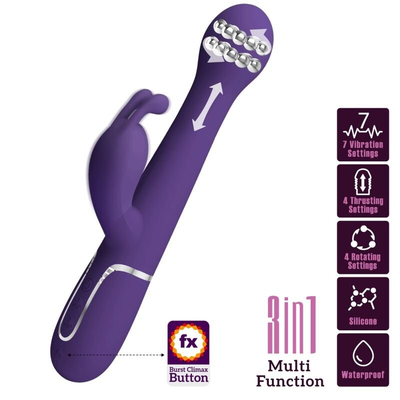Ilhaerotica - PRETTY LOVE - DEJON VIBRADOR COELHO 3 EM 1 MULTIFUNO ROXO