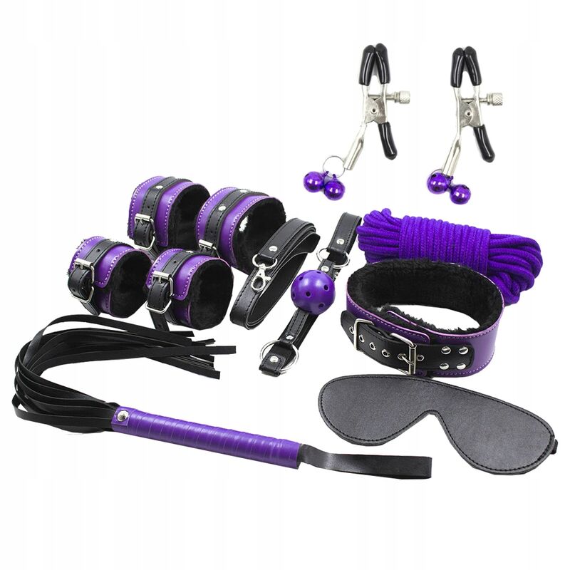 Ilhaerotica - SECRETPLAY - BDSM SET 8PCS PURBLE / BLACK.
