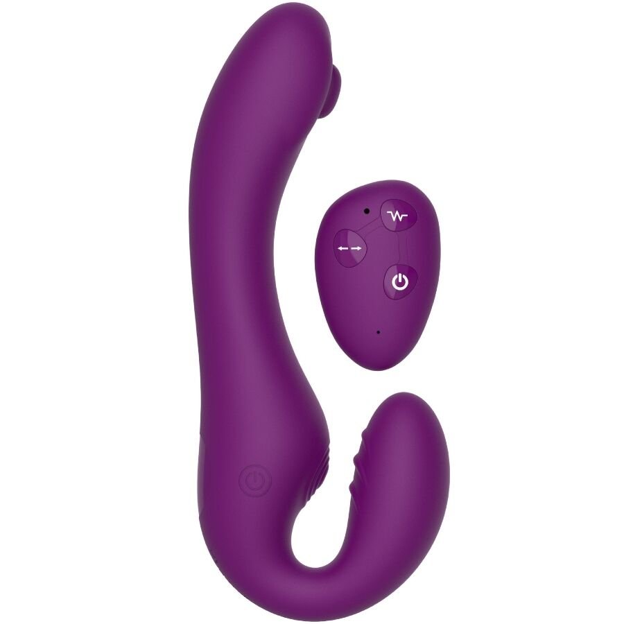 Ilhaerotica - XOCOON - VIBRADOR STRAP-ON 2 EM 1 SEM ALÇAS COM CONTROLE REMOTO ROXO