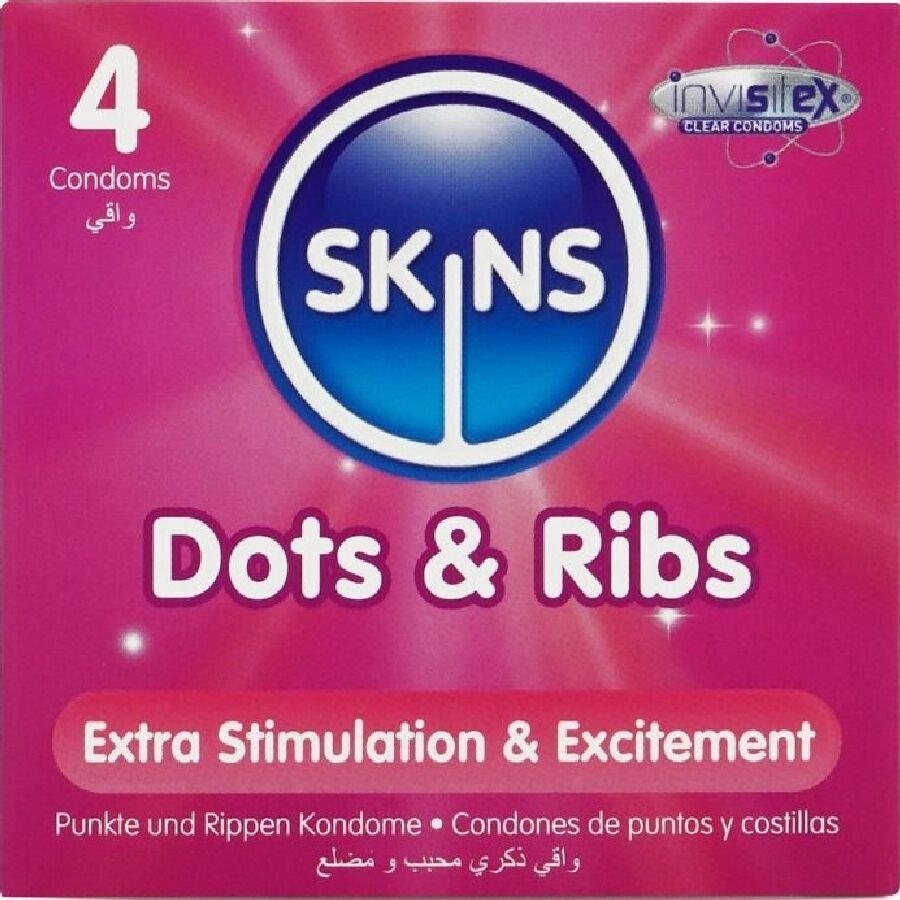 Ilhaerotica - SKINS - DOTS & RIBS PREMIUM PRESERVATIVOS PACOTE 4