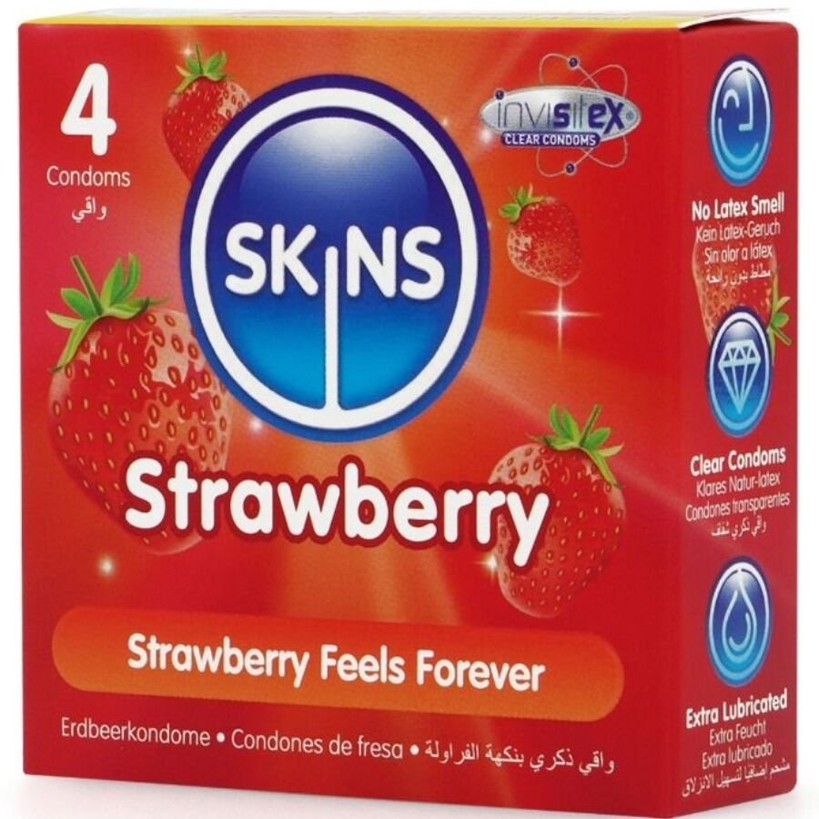 SKINS - PACOTE COM 4 PRESERVATIVOS PREMIUM DE MORANGO - Image 2