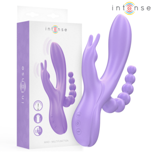 INTENSE – MIKO TRIPLO VIBRADOR COELHO & ESTIMULADOR & ANAL 7 VIBRAÇÕES ROXO