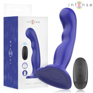 INTENSE – VIBRADOR SHORTY COM VENTOSA AZUL CONTROLE REMOTO