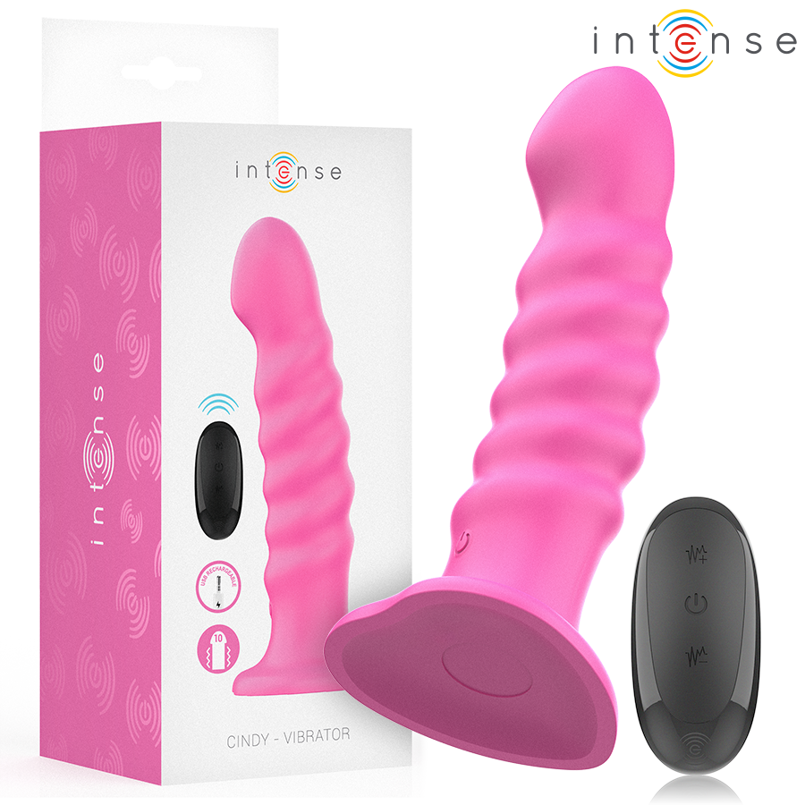 Ilhaerotica - INTENSE - VIBRADOR CINDY TAMANHO L DESIGN ESPIRAL 10 VIBRAÇÕES ROSA CONTROLE REMOTO