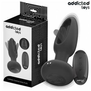 ADDICTED TOYS – PLUG ANAL COM LÍNGUA VIBRATÓRIA E CONTROLE REMOTO