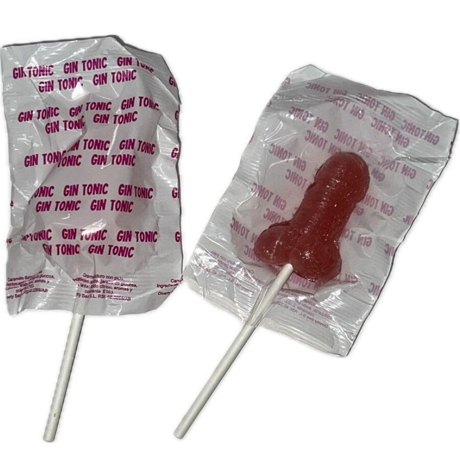 Ilhaerotica - DIABLO GOLOSO - 1 PIRULITO EM FORMATO DE PÊNIS COM GIN TÔNICA SABOR MORANGO 10% DE ÁLCOOL