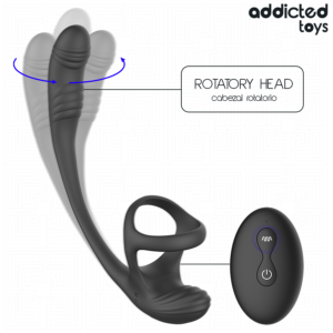 ADDICTED TOYS – PLUG ANAL COM VIBRAÇÃO, OSCILAÇÃO 360º E ESTIMULADOR DE TESTÍCULOS