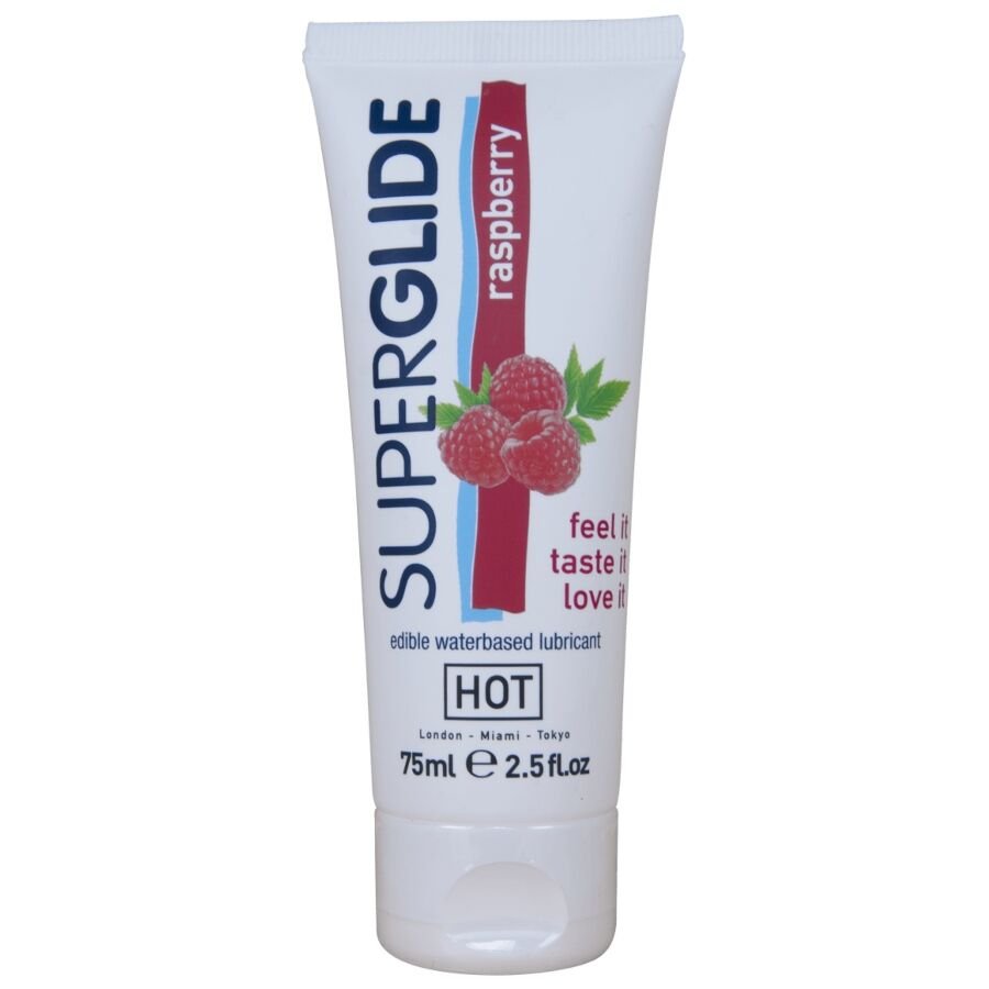 Ilhaerotica - HOT - SUPERGLIDE LUBRIFICANTE COMESTÍVEL À BASE DE ÁGUA COM SABOR FRAMBOESA 75 ML