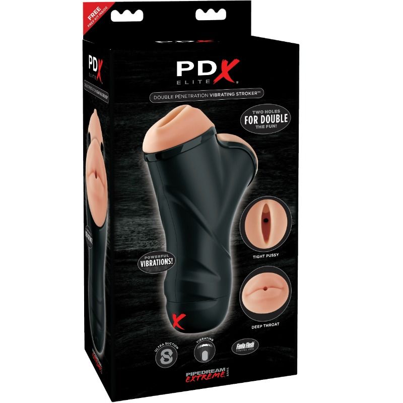 Ilhaerotica - PDX ELITE - STROKER VIBRATÓRIO DE DUPLA PENETRAO