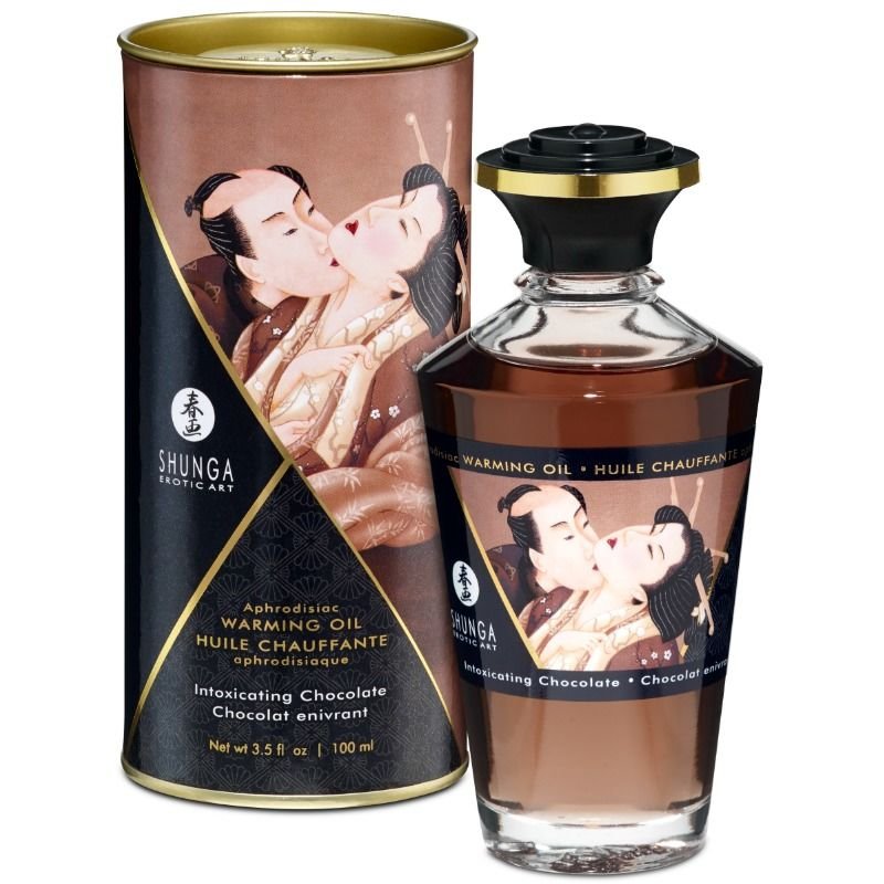 Ilhaerotica - SHUNGA - ÓLEO DE MASSAGEM COM EFEITO CALOR SABOR INTENSO DE CHOCOLATE 100 ML