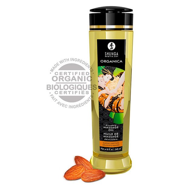 Ilhaerotica - SHUNGA - ÓLEO DE MASSAGEM DE AMÊNDOAS ORGÂNICO 240 ML