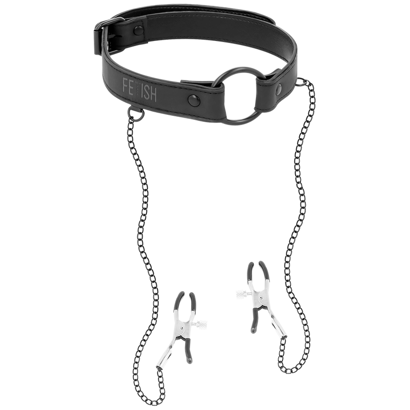 Ilhaerotica - FETISH SUBMISSIVE - ANEL DE GAG COM GRAMPOS DE BICO