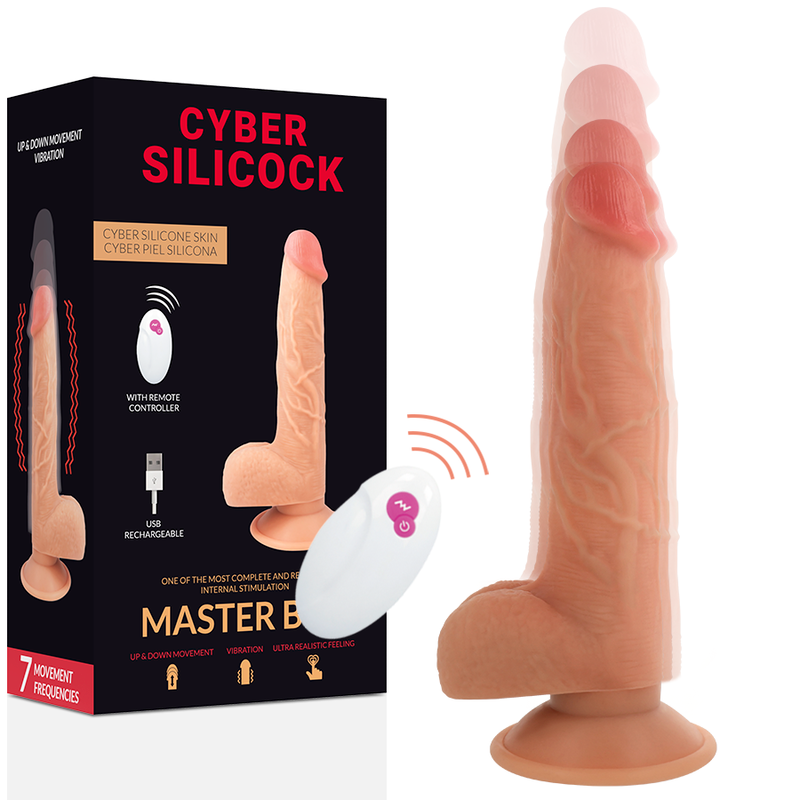 Ilhaerotica - CYBER SILICOCK - CONTROLE REMOTO REALÍSTICO MASTER BEN 23.88 CM -O- 4.3 CM